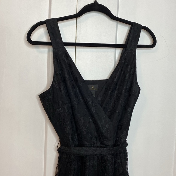 Worthington | Black Gold Lace Ombré Pleated Cocktail Dress - Size 8 - Picture 5 of 6